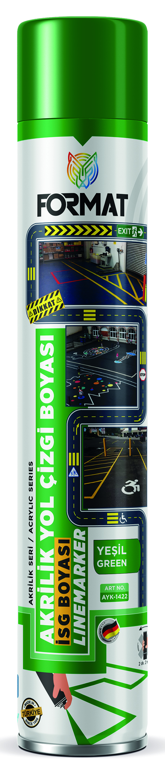 FORMAT YOL ÇIZGI IS GÜVENLIK BOYASI YESIL 750 ML